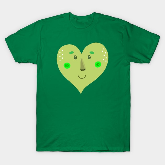 Green heart T-Shirt by Réka Sajó